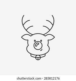 reindeer line icon