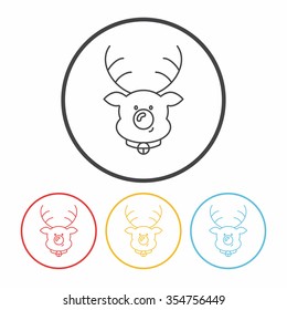 reindeer line icon