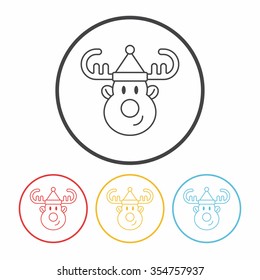 reindeer line icon