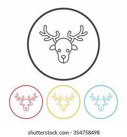 reindeer line icon