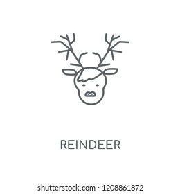 Reindeer linear icon. Reindeer concept stroke symbol design. Thin graphic elements vector illustration, outline pattern on a white background, eps 10.