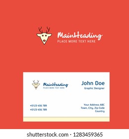 Reindeer logo Design with business card template. Elegant corporate identity. - Vector