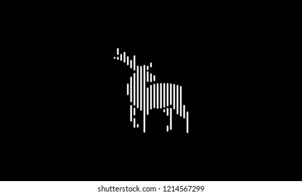 REINDEER LOGO WITH NEGATIVE SPACE EFFECT FOR ILLUSTRATION OR LOGO DESIGN USE