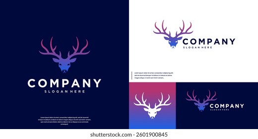 reindeer logo, silhouette style, wild nature symbol, vector graphic design.