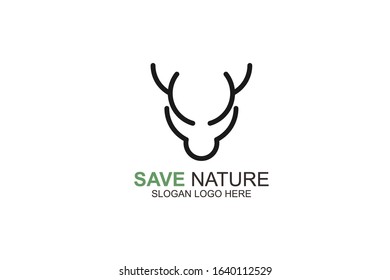 reindeer logo template design mockup 