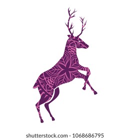 reindeer with mandala pattern