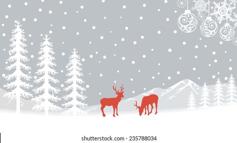 Reindeer in Nature - Gray
