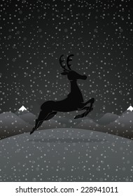 Reindeer at night