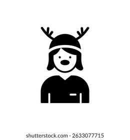 Reindeer Nose with Visible Hat, Christmas Holiday Concept