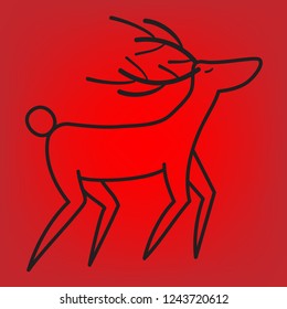 Reindeer on red background