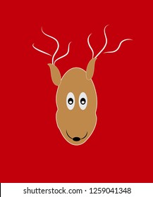 Reindeer on a red background.