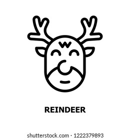 Reindeer Outline icon.Christmas Holiday Concept Thin line icons.