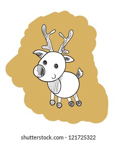 Reindeer Outline Illustration