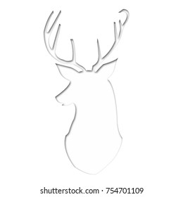 reindeer in paper art origami on isolated white background vector