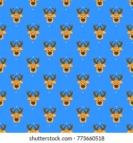 Reindeer pattern for Christmas and New year, for textiles, greeting cards, Wallpaper, paper