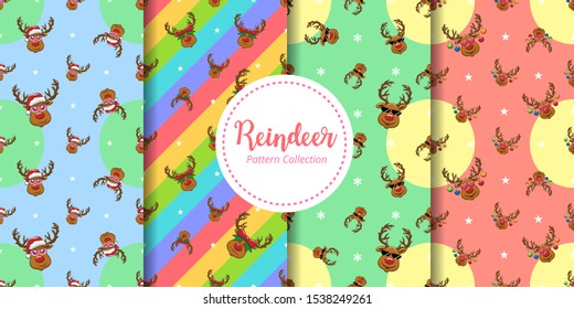 reindeer pattern vector graphic design