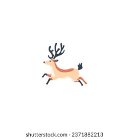 Reindeer . Perfect for adding a touch of Christmas spirit to graphics, cards, websites, and apps. Vector icon illustration template