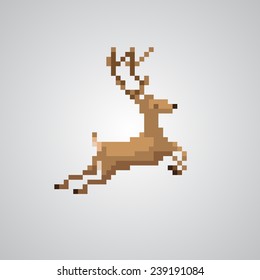 reindeer pixel vector.