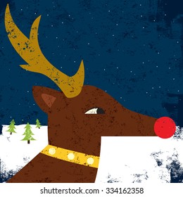 Reindeer Portrait
A portrait of a Christmas reindeer over a distressed background. 