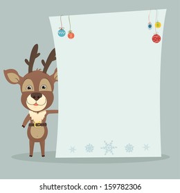 Reindeer with poster