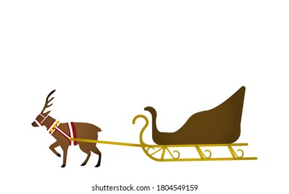 Reindeer pulling an empty sled