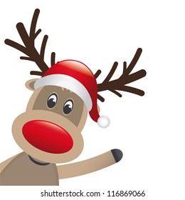  reindeer red nose and hat scarf