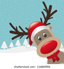  reindeer red nose and hat scarf