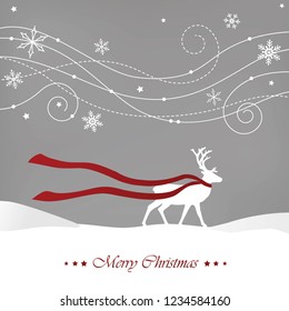 Reindeer with red scarf
