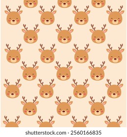 Reindeer repetitive gift wrapping pattern