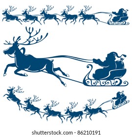 Reindeer and Santa Claus. The best element for your design.