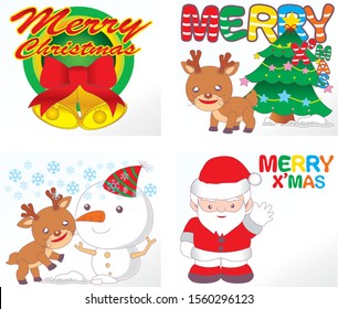 reindeer and santa claus in christmas day
