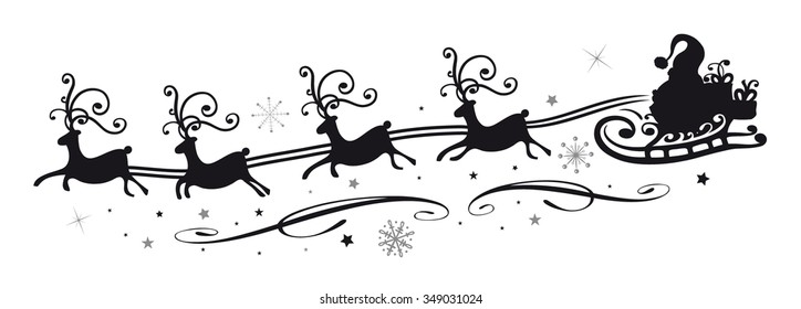 Reindeer with Santa Claus and a large slide