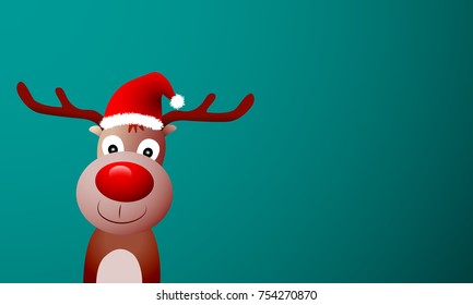 Reindeer in santa hat
