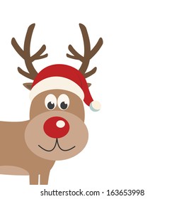 reindeer santa hat isolated background
