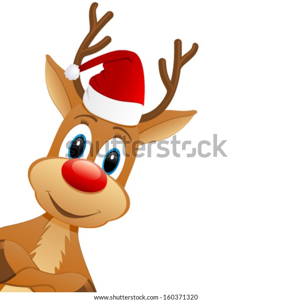 Reindeer Santa Hat Vector Illustration Stock Vector (Royalty Free ...