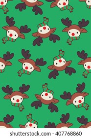 Reindeer seamless Christmas pattern