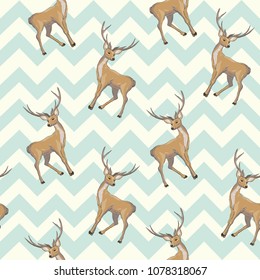 Reindeer Seamless Pattern