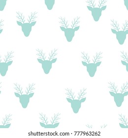 Reindeer seamless pattern background. Vector illustration