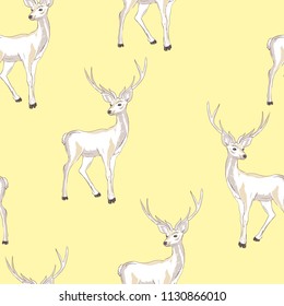 Reindeer Seamless Pattern, illustration, vector deer animal