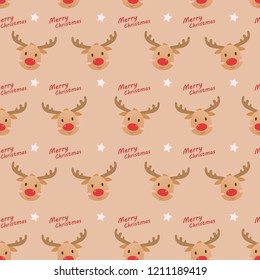 Reindeer seamless pattern .vector illustration.
