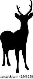 Reindeer silhouette black Christmas element 