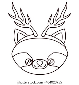 Reindeer silhouette cartoon icon. Merry Christmas season decoration figure theme. Isolated design. Vector illustration