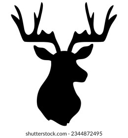 Reindeer Silhouette, Christmas Vector, Cute Design For Christmas Holiday