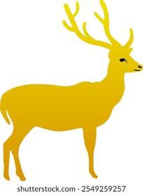Reindeer silhouette gold Christmas element