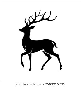 Reindeer silhouette icon vector illustration design on white background.