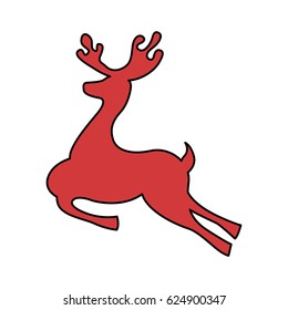 reindeer silhouette isolated icon