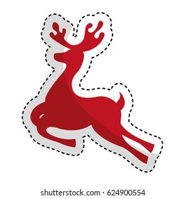 reindeer silhouette isolated icon