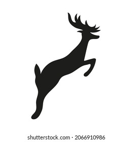 Reindeer silhouette isolated on white background 