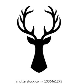 Reindeer Silhouette Pattern Background, vector illustration