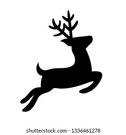 Reindeer Silhouette Pattern Background, vector illustration